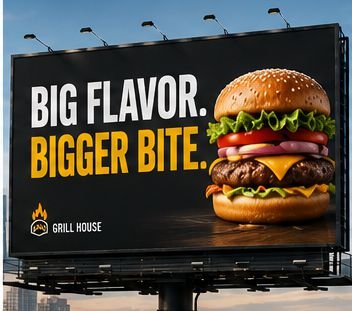 Billboard example with a giant bold headline