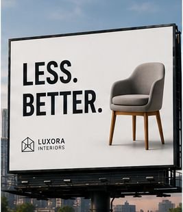 Minimalist billboard design with a short clear message