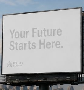 Low contrast billboard that is difficult to read