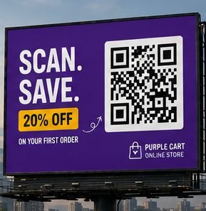 Billboard with a prominent QR code call to action